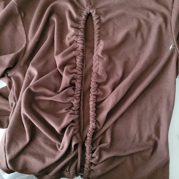 ASTR THE LABEL Reseda Long Sleeve Cutout Tie Waist Top in Brown - Picture 9 of 12